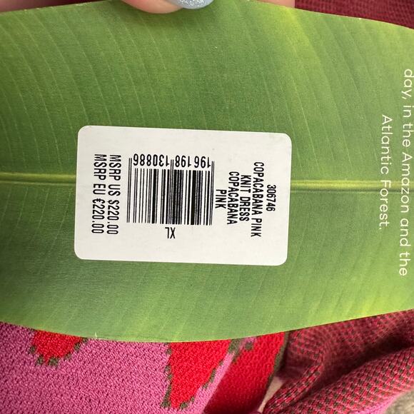 NWT FARM Rio Copacabana Knit Maxi Dress Halter Pink Cutout Waist Size XL - Picture 7 of 13